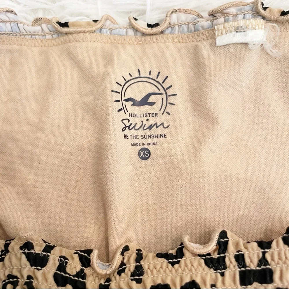 Hollister Leopard Print Bikini Bottoms XS Smocked